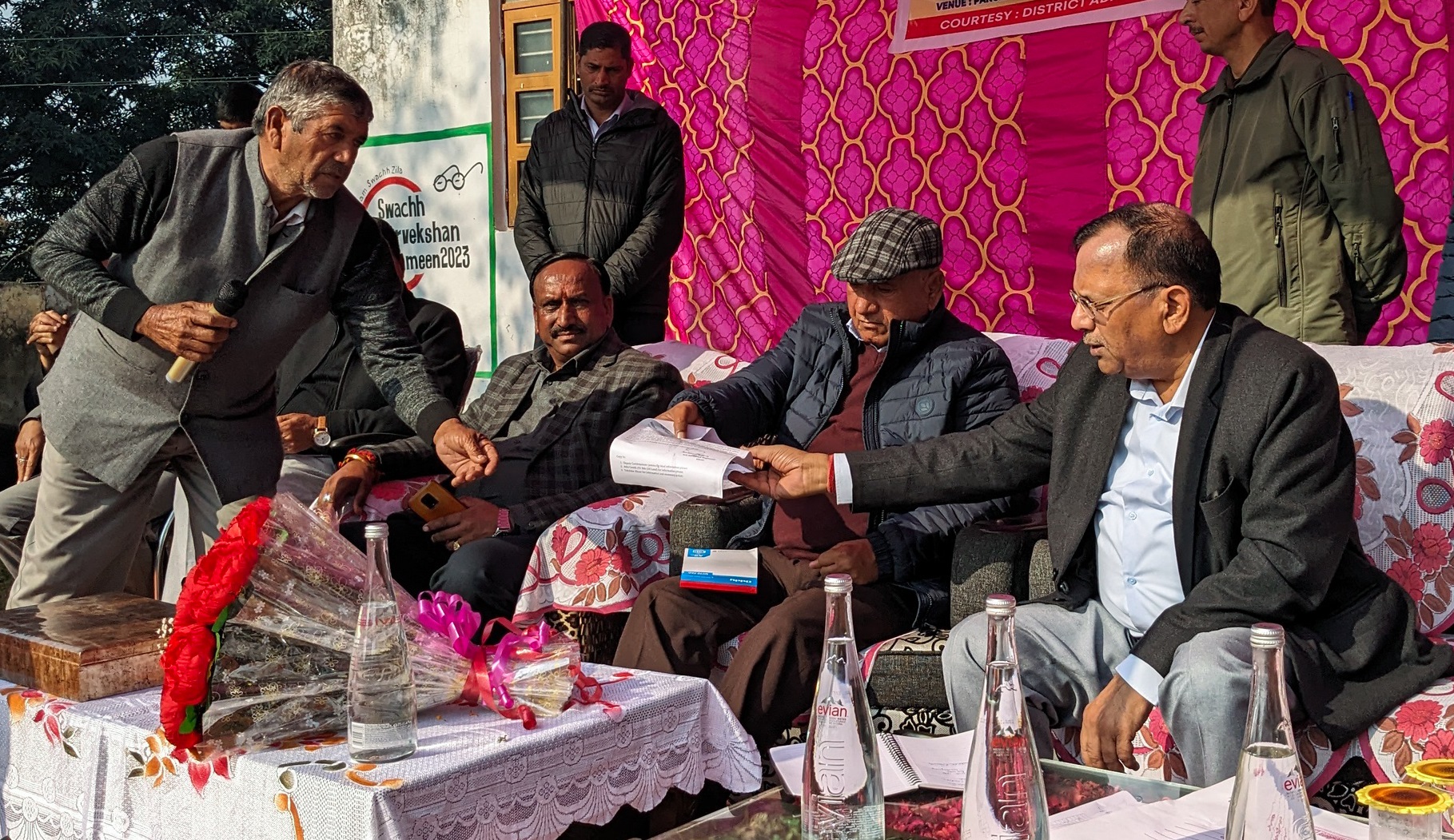 JAMMU, DECEMBER 29: In a bid to address public grievances and ensure efficient service delivery, a special public grievances redressal camp was convened today by Additional Chief Secretary (ACS) Home, RK Goyal, at Ghaink panchayat of block Bhalwal. DDC Chairman, Bharat Bhushan, BDC Chairman, Kuldeep Raj, DDC member, Joginder Singh besides Sarpanchs and other PRI representatives were present on the occasion. The camp saw participation from residents of Bhalwal and Mathwar blocks, who raised a multitude of issues spanning various sectors. One among various issues of the public's concerns was contractor performance for which they sought strict enforcement of accountability measures. Additionally, concerns regarding the availability of medical staff in healthcare facilities were also voiced. Individual grievances were also presented to the Additional Chief Secretary who instructed the concerned officers to address these matters promptly. Public representatives highlighted the inconvenience faced by residents due to ongoing Akhnoor Road projects, particularly during the current season. They urged upon the administration to prioritise timely completion and minimise disruption. Furthermore, demands related to development and maintenance of playfields were brought to the ACS's attention. Issues pertaining to Jal Jeevan Mission (JJM) and its implementation formed another significant segment of the public's concerns. Residents expressed concerns regarding execution of JJM works, situational impediments encountered and the issues pertaining to land use conversion and "khad mapping." Besides, grievances related to Jal Shakti overhead tanks and tube wells were prominent, highlighting the need for immediate intervention. The public also offered suggestions for improvement in the functioning of the Public Works Department. A major education-related demand voiced by the public was establishment of a degree college in the area and improved public transport facilities. Goyal, while addressing the public, acknowledged the role of public outreach efforts and assured appropriate attention to people’s grievances. He took note of Revenue related issues and called for immediate redressal. He emphasised the importance of delivering public services in a time-bound manner and assured regular interaction with the public to ensure follow-up and resolution of all matters raised. Officers present at the occasion included ADC Sandeep Seointra, Chief Planning Officer Uttam Singh, ACD Preeti Sharma besides district officers and other officials.