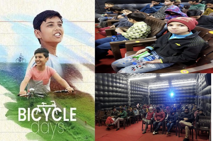 Kishtwar Infotainment Center Hosts Special Screening of “Bicycle Days” movie at Kiru Nagseni  Schools students, Children curated with entertainment, valuable life lessons