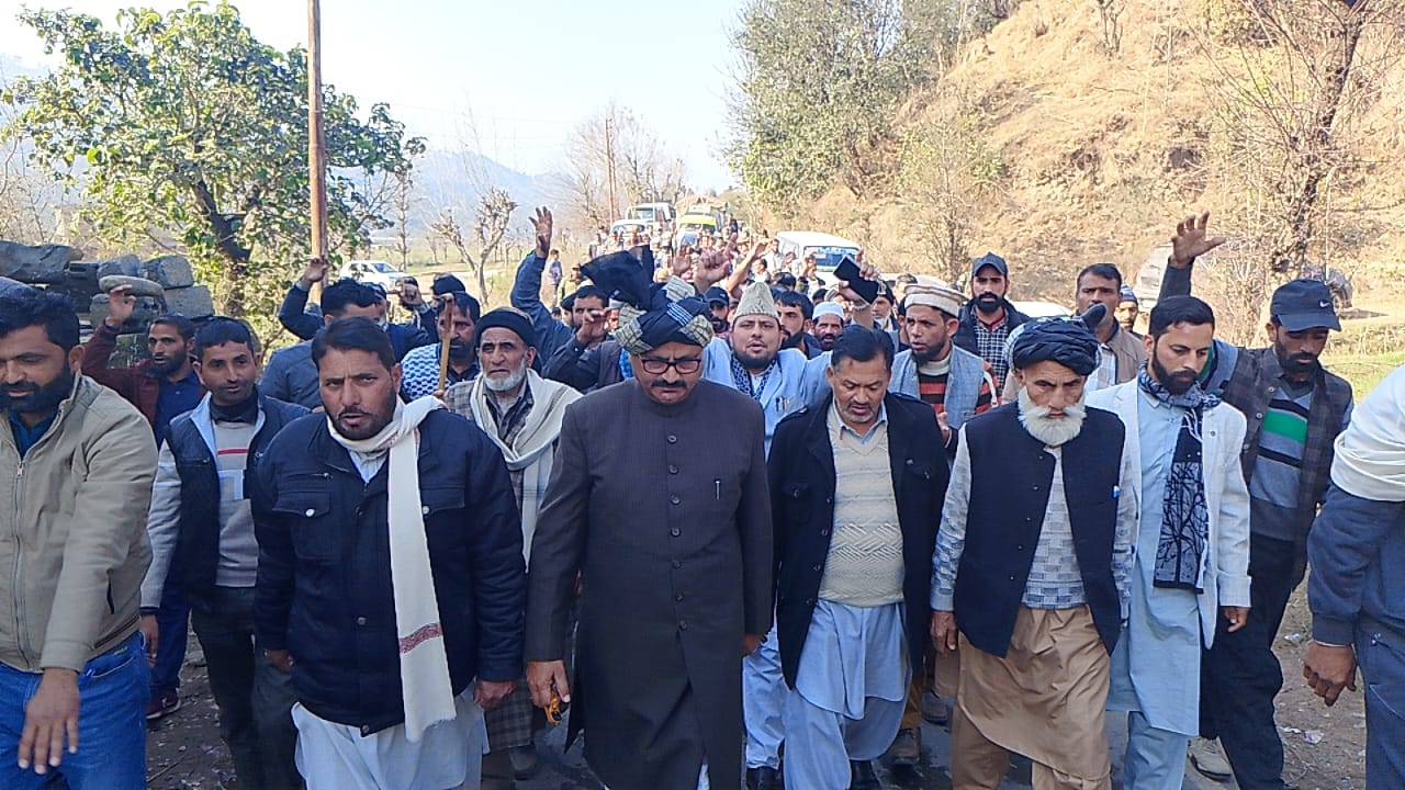 JKNC holds protest at Mankote, demands restoration of democracy in J&K Seeks accountability, probe in embezzlement of funds