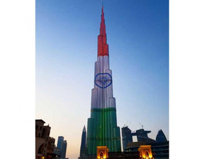 Burj Khalifa lit up with Indian Tricolour ahead of Modi’s address at Dubai summit